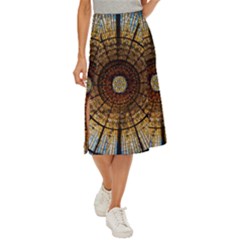 Barcelona Stained Glass Window Midi Panel Skirt