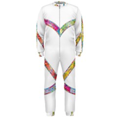 Flourish Decorative Peace Sign Onepiece Jumpsuit (men) by Cemarart