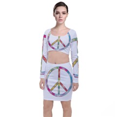 Flourish Decorative Peace Sign Top And Skirt Sets by Cemarart