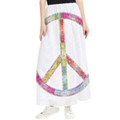 Flourish Decorative Peace Sign Maxi Chiffon Skirt by Cemarart