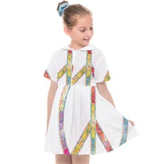 Flourish Decorative Peace Sign Kids  Sailor Dress by Cemarart