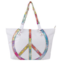 Flourish Decorative Peace Sign Full Print Shoulder Bag by Cemarart