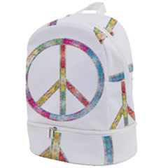 Flourish Decorative Peace Sign Zip Bottom Backpack by Cemarart