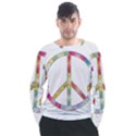 Flourish Decorative Peace Sign Men s Long Sleeve Raglan T-Shirt View1