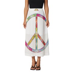 Flourish Decorative Peace Sign Classic Midi Chiffon Skirt by Cemarart