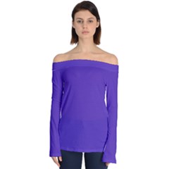 Ultra Violet Purple Off Shoulder Long Sleeve Top by bruzer