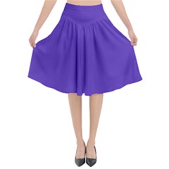 Ultra Violet Purple Flared Midi Skirt by bruzer