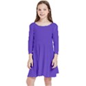 Ultra Violet Purple Kids  Quarter Sleeve Skater Dress View1