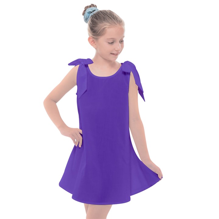 Ultra Violet Purple Kids  Tie Up Tunic Dress