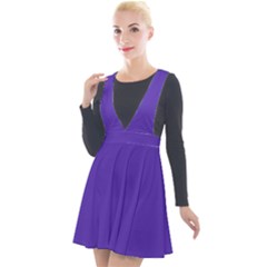 Ultra Violet Purple Plunge Pinafore Velour Dress by bruzer