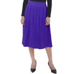 Ultra Violet Purple Classic Velour Midi Skirt  by bruzer