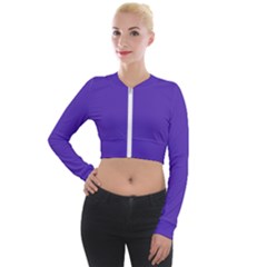 Ultra Violet Purple Long Sleeve Cropped Velvet Jacket by bruzer