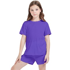 Ultra Violet Purple Kids  T-shirt And Sports Shorts Set