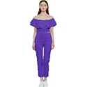 Ultra Violet Purple Bardot Ruffle jumpsuit View1