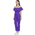 Ultra Violet Purple Bardot Ruffle jumpsuit View2