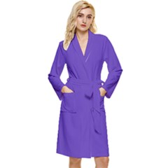 Ultra Violet Purple Long Sleeve Velvet Robe by bruzer