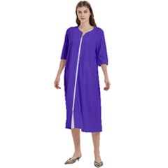 Ultra Violet Purple Women s Cotton 3/4 Sleeve Nightgown by bruzer