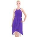 Ultra Violet Purple High-Low Halter Chiffon Dress  View1