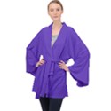 Ultra Violet Purple Long Sleeve Velvet Kimono  View1