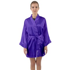 Ultra Violet Purple Long Sleeve Satin Kimono by bruzer