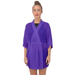 Ultra Violet Purple Half Sleeve Chiffon Kimono by bruzer