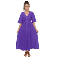 Ultra Violet Purple Kimono Sleeve Boho Dress