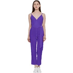 Ultra Violet Purple V-neck Camisole Jumpsuit by bruzer