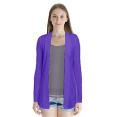 Ultra Violet Purple Drape Collar Cardigan by Patternsandcolors