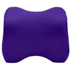 Ultra Violet Purple Velour Head Support Cushion by Patternsandcolors