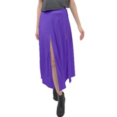 Ultra Violet Purple Velour Split Maxi Skirt by Patternsandcolors