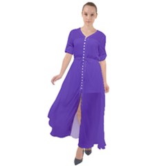 Ultra Violet Purple Waist Tie Boho Maxi Dress by Patternsandcolors