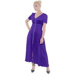 Ultra Violet Purple Button Up Short Sleeve Maxi Dress by Patternsandcolors