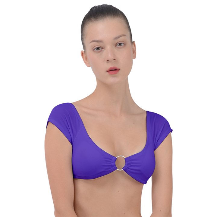 Ultra Violet Purple Cap Sleeve Ring Bikini Top