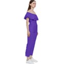 Ultra Violet Purple Bardot Ruffle jumpsuit View3