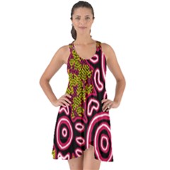 Authentic Aboriginal Art - You Belong Show Some Back Chiffon Dress by hogartharts