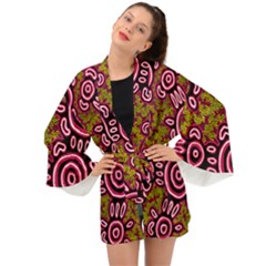 Authentic Aboriginal Art - You Belong Long Sleeve Kimono by hogartharts