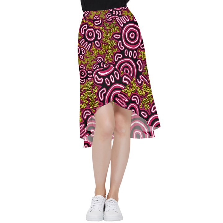 Authentic Aboriginal Art - You Belong Frill Hi Low Chiffon Skirt