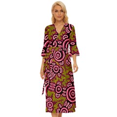 Authentic Aboriginal Art - You Belong Midsummer Wrap Dress by hogartharts