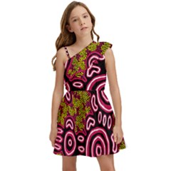 Authentic Aboriginal Art - You Belong Kids  One Shoulder Party Dress by hogartharts