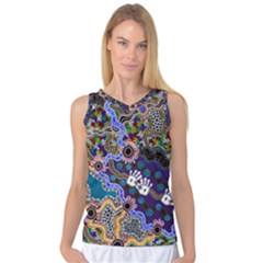 Authentic Aboriginal Art - Discovering Your Dreams Women s Basketball Tank Top by hogartharts