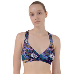 Authentic Aboriginal Art - Discovering Your Dreams Sweetheart Sports Bra by hogartharts