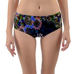 Authentic Aboriginal Art - Discovering Your Dreams Reversible Mid-waist Bikini Bottoms by hogartharts