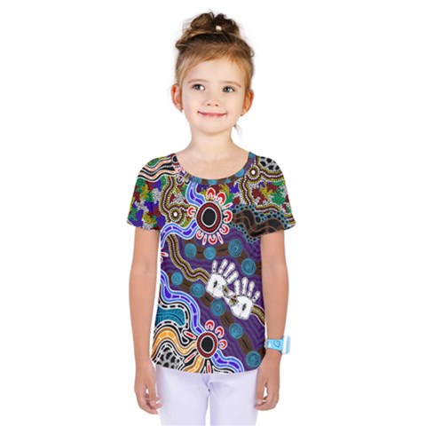 Authentic Aboriginal Art - Discovering Your Dreams Kids  One Piece T-shirt by hogartharts