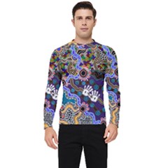 Authentic Aboriginal Art - Discovering Your Dreams Men s Long Sleeve Rash Guard by hogartharts