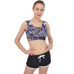 Authentic Aboriginal Art - Discovering Your Dreams V-back Sports Bra by hogartharts