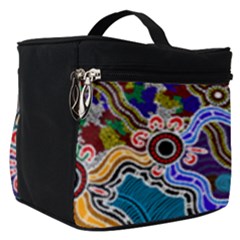 Authentic Aboriginal Art - Discovering Your Dreams Make Up Travel Bag (small) by hogartharts