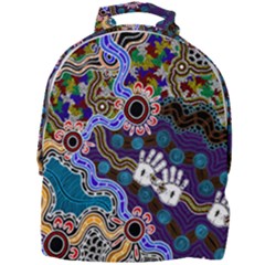 Authentic Aboriginal Art - Discovering Your Dreams Mini Full Print Backpack by hogartharts