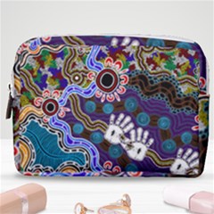 Authentic Aboriginal Art - Discovering Your Dreams Make Up Pouch (medium) by hogartharts