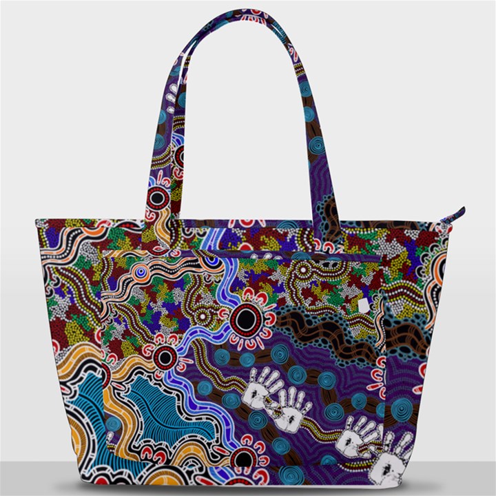 Authentic Aboriginal Art - Discovering Your Dreams Back Pocket Shoulder Bag 