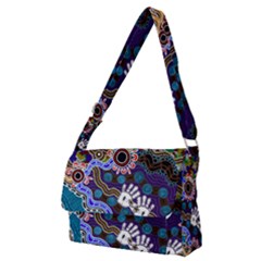 Authentic Aboriginal Art - Discovering Your Dreams Full Print Messenger Bag (m) by hogartharts